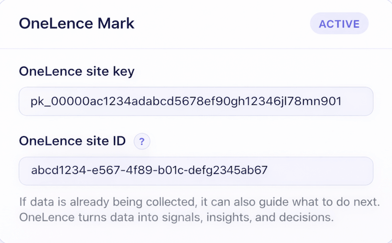 Integrate OneLence Mark to the plugin