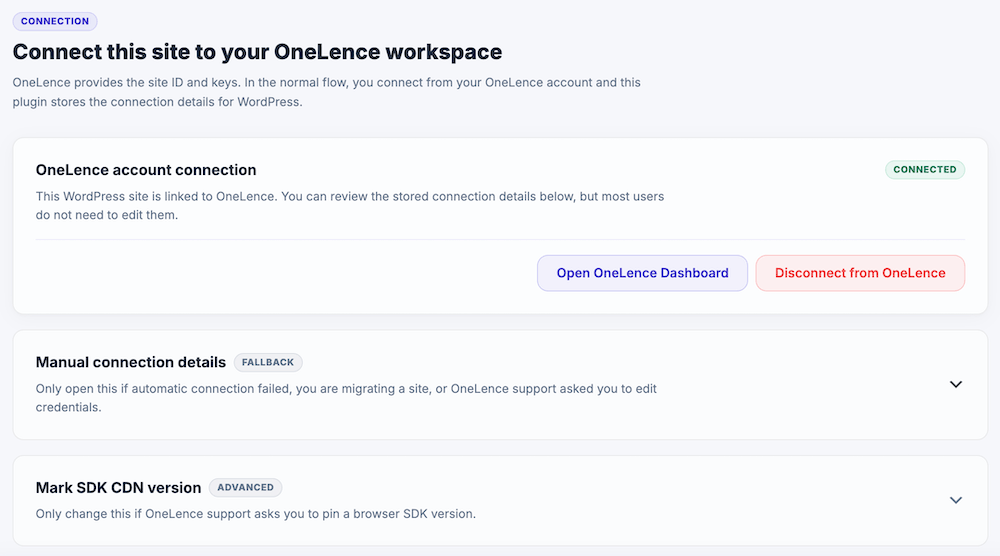 Connect tab overview