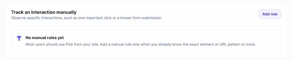 Placeholder screenshot of the manual interaction rules section