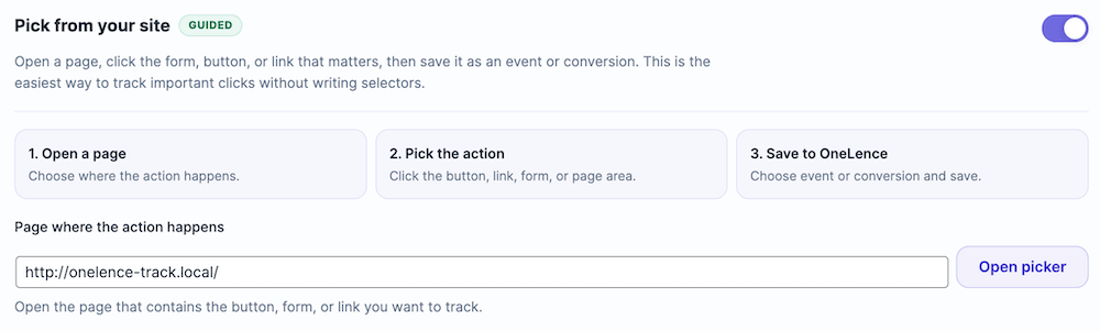 Placeholder screenshot of the Pick from your site card