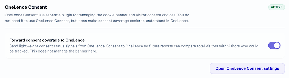 Placeholder screenshot of the OneLence Consent card to send data to OneLence