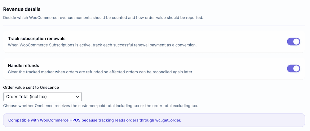 Placeholder screenshot of the Revenue details card