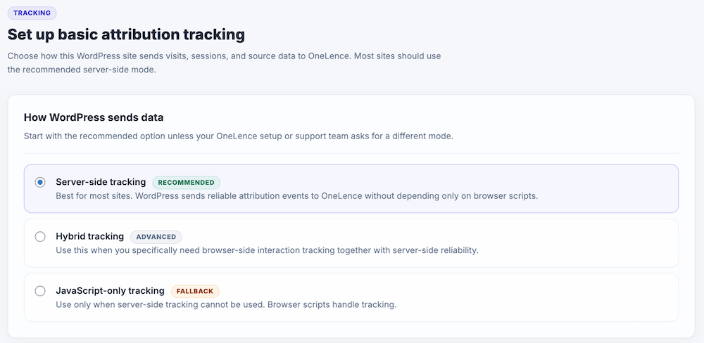 Tracking tab