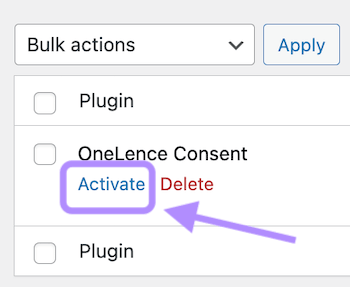 Activate new plugin in WP