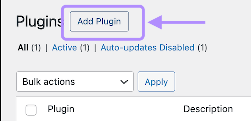 Add new plugin in WP