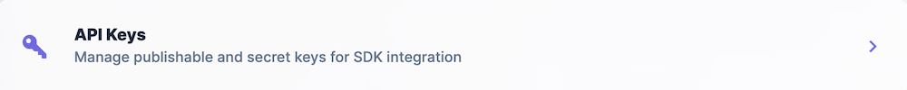 API setting page